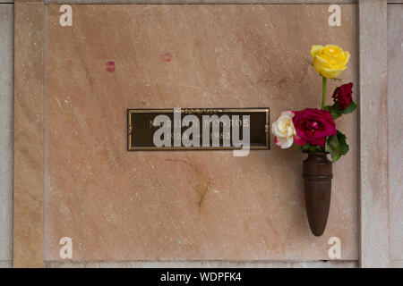 Grabstein von Marilyn Monroe an durchbohren Brüder Westwood Village Memorial Park Friedhof, 1218 Glendon Avenue, Los Angeles, Kalifornien Stockfoto