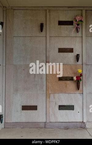 Grabstein von Marilyn Monroe an durchbohren Brüder Westwood Village Memorial Park Friedhof, 1218 Glendon Avenue, Los Angeles, Kalifornien Stockfoto