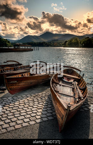 Derwentwater oder Derwent Water, südlich von Keswick ist eine der wichtigsten Gewässer im Lake District National Park in North West England. Es liegt Stockfoto