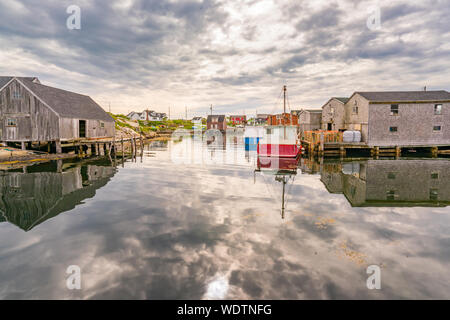 Historische Peggy's Cove Fischerdorf in Nova Scotia, Kanada Stockfoto