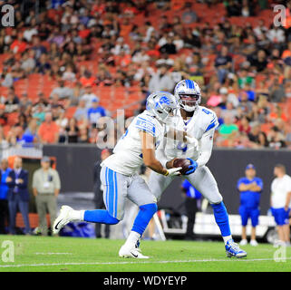 Cleveland, Ohio, USA. 29 Aug, 2019. August 29, 2019: in der NFL Preseason Woche 4 Fußballspiel zwischen den Detroit Lions und der Cleveland Browns zunächst Energie Stadion in Cleveland, Ohio. JP Waldron/Cal Sport Media Credit: Cal Sport Media/Alamy leben Nachrichten Stockfoto