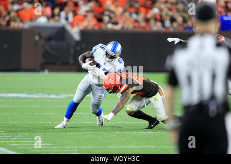 Cleveland, Ohio, USA. 29 Aug, 2019. August 29, 2019: Detroit Lions zurück laufen Mark Thompson (49) an der NFL Preseason Woche 4 Fußballspiel zwischen den Detroit Lions und der Cleveland Browns zunächst Energie Stadion in Cleveland, Ohio. JP Waldron/Cal Sport Media Credit: Cal Sport Media/Alamy leben Nachrichten Stockfoto