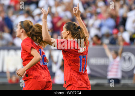 Tobin Heide feiert ihr Ziel als die Vereinigten Staaten frauen- Fußballmannschaft besiegt Portugal 4-0 Während thier World Cup Victory Tour. Credit: Don Mennig/Alamy leben Nachrichten Stockfoto