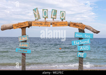 Yolo in Vama Veche Strand, Rumänien Stockfoto