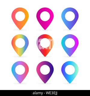 Set aus bunten Ort Stift illustration Vektor Stock Vektor