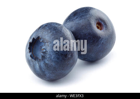 Frische Heidelbeeren isoliert auf weißem Hintergrund Stockfoto