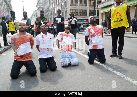 Samstag 18 2019 Pall Mall London Uk, ex-pat Tamilen und socitys in einem Memorial marschierten können für die civiil Krieg casualtys, tamilischen Diaspora Gemeinschaften Stockfoto