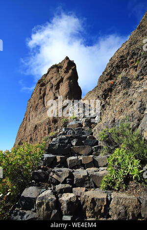 Roque Bentayga ein Gipfel auf Gran Canaria Stockfoto