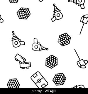 Interaktive Spiele für Kinder Vektor nahtlose Muster Stock Vektor