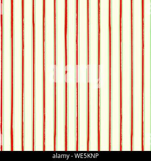 Farbe Wirkung Weihnachten Streifenmuster in Rot und Grün. Die nahtlose Vektor geometrische Muster auf Creme weißen Hintergrund. Toll für Feier, winter Stock Vektor