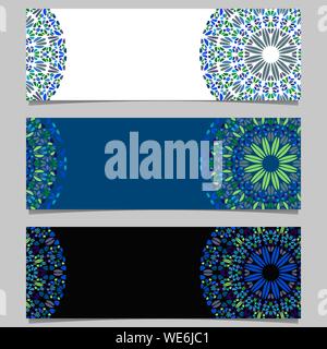 Geometrische Blume mandala Banner gesetzt - Bunt abstrakt Vector Grafiken mit runden Geometrie Stock Vektor