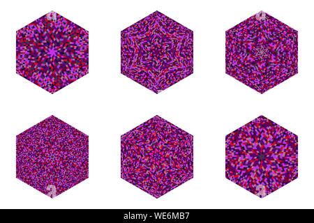 Isolierte Mosaik Verzierung hexagon Polygon gesetzt - Dekorative geometrischer vektor design Element auf Hintergrund Stock Vektor