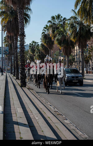 Die spanische Stadt Barcelona hat den Weg für ein innovatives Konzept zur Verwaltung Verkehr, sodass die öffentlichen Raum und die Förderung von Gehen und Radfahren. Stockfoto