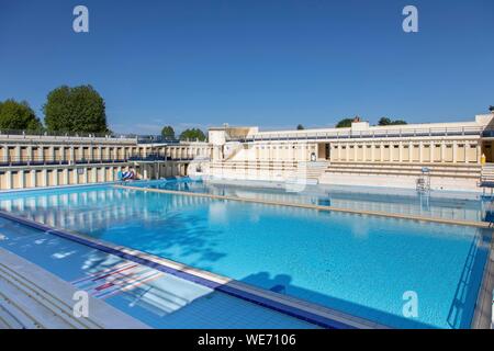 Frankreich, Nord-Pas-de-Calais", Bruay la Buissiere, Salengro pool im Art Deco Stil Stockfoto