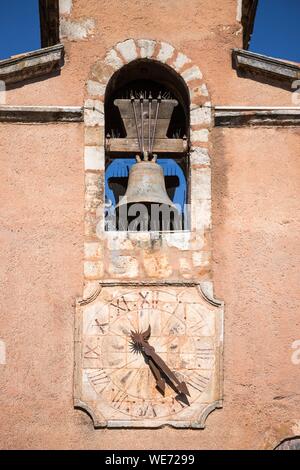 Frankreich, Vaucluse, regionalen Naturpark Luberon, Roussillon, bezeichnete die schönsten Dörfer Frankreichs, Glockenturm oder Clock Tower Stockfoto