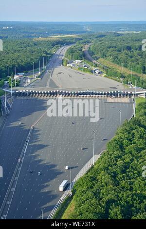 Yvelines, Frankreich, Saint Arnoult, Autobahn A10, Maut (Luftbild) Stockfoto