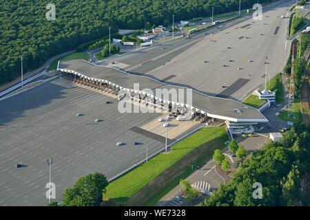 Yvelines, Frankreich, Saint Arnoult, Autobahn A10, Maut (Luftbild) Stockfoto