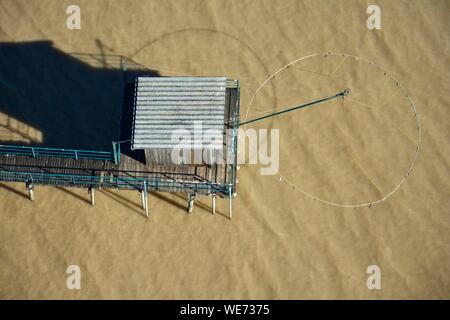 Frankreich, Gironde, Pauillac, senknetze auf die Mündung der Gironde (Luftbild) Stockfoto