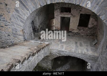 Frankreich, Savoie, Haute Maurienne, Vanoise, Aussois Nationalpark, die Forts von l'Esseillon Victor Emmanuel, der Verbindung zwischen den verschiedenen Forts Stockfoto