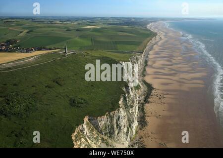 Frankreich, Nord-Pas-de-Calais", Cap Blanc Nez mit der Bezeichnung Grand Site von Frankreich (Luftbild) Stockfoto