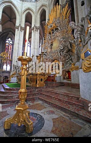 Frankreich, Picardie, Amiens, Notre Dame d'Amiens Kathedrale als Weltkulturerbe von der UNESCO, der Innenraum der Kathedrale von Amiens aufgeführt, die barocke Chor der Kathedrale von Amiens Stockfoto