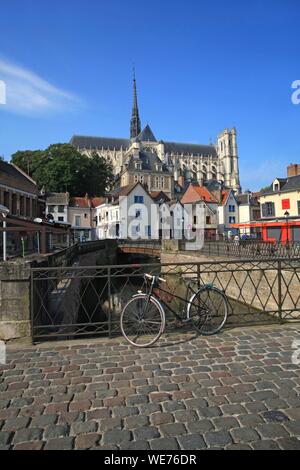 Frankreich, Picardie, Amiens, Don Platz und die Kathedrale Notre Dame, ein UNESCO Weltkulturerbe Stockfoto