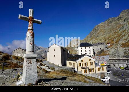 Schweiz, Wallis, Col du Grand Saint Bernard, Großen Sankt Bernhard Hospiz Stockfoto