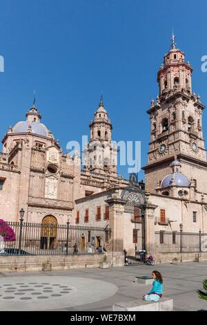 Mexiko, Michoacán, Morelia, die historische Altstadt von Morelia als Weltkulturerbe von der UNESCO, der Kathedrale Stockfoto