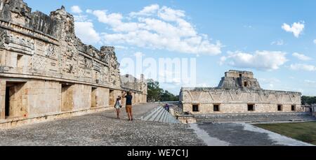 Mexiko, Yucatan, Uxmal, als Weltkulturerbe von der UNESCO, dem Nonnenkloster Viereck Stockfoto