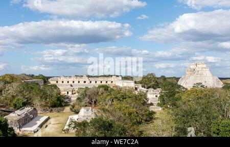 Mexiko, Yucatan, Uxmal, als Weltkulturerbe von der UNESCO, archäologische Stätte Stockfoto