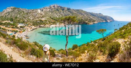 Frankreich, Bouches-du-Rhone, Nationalpark Calanques, Marseille, calanque von Sormiou Stockfoto