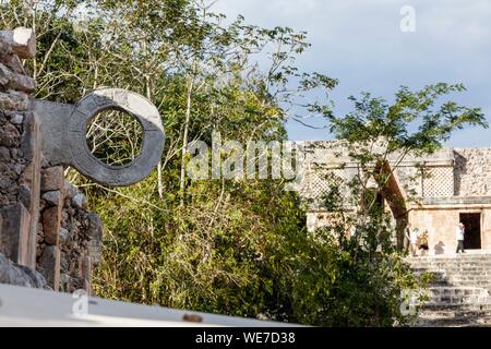 Mexiko, Yucatan, Uxmal, als Weltkulturerbe von der UNESCO, ballcourt Stockfoto