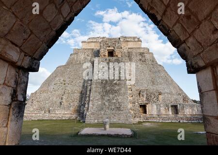 Mexiko, Yucatan, Uxmal, als Weltkulturerbe von der UNESCO, Pyramide von der Wahrsager Stockfoto