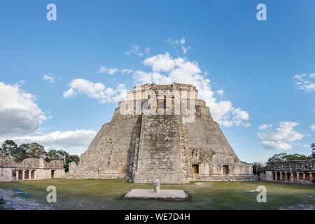 Mexiko, Yucatan, Uxmal, als Weltkulturerbe von der UNESCO, Pyramide von der Wahrsager Stockfoto