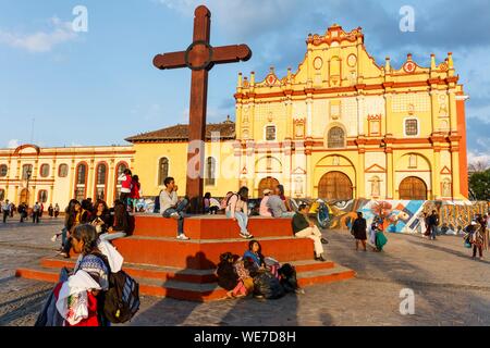 Mexico, Chiapas, San Cristóbal de las Casas, der Kathedrale und der 31 de marzo Square Stockfoto