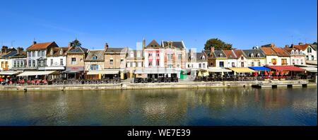 Frankreich, Picardie, Amiens, Saint-Leu, Quai Belu am Ufer des Flusses Somme Stockfoto