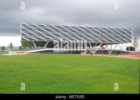 Herzogenaurach, Deutschland - 19 August 2019: Gebäude namens Arena, das neue 2019 eröffnet Hauptsitz des globalen Sport der Marke Adidas Stockfoto