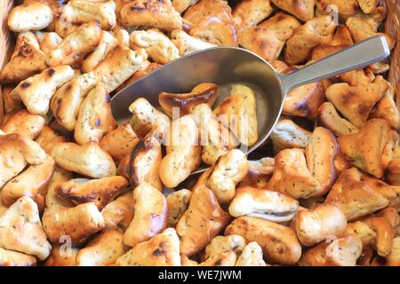 Frankreich, Tarn, Carmaux, keksfabrik Deymier (1921 gegründet), Kekse gebrüht (Anis duftende einfügen und in Wasser gekocht und dann im Ofen) Stockfoto
