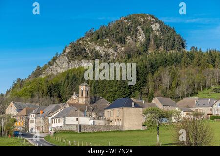 Frankreich, Ardèche, Parc Naturel Regional des Monts d'Ardèche (regionalen Naturparks der Berge der Ardèche), Borre Dorf, Vivarais, sucs Bereich Stockfoto