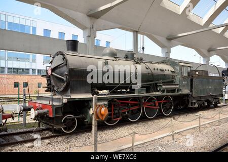 Frankreich, Paris, Reims, Bahnhof, Lok 140 C 313 von 1913 bis 1920 eingesetzt und im Bahnhof ausgesetzt Stockfoto