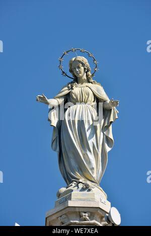 Frankreich, Meurthe et Moselle, Sächsische Sion, die Basilika von Notre Dame von Sion, Statue der Jungfrau Maria Stockfoto