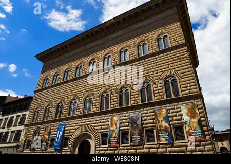 Italien, Toskana, Florenz, ein UNESCO Weltkulturerbe, die Renaissance Palast Palazzo Strozzi Stockfoto