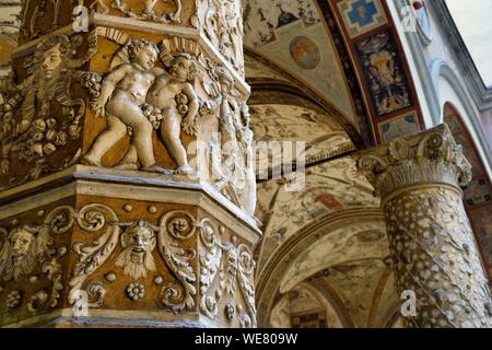 Italien, Toskana, Florenz, ein UNESCO Weltkulturerbe, der Palazzo Vecchio, michelozzo's Court Stockfoto