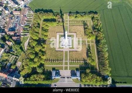 Frankreich, Pas de Calais, Le Portel, Spalte der Grand Armee, errichtet im Jahre 1804 im Auftrag von Napoleon I., als historisches Denkmal (Luftbild) Stockfoto