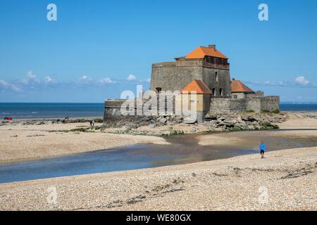 Frankreich, Pas de Calais, Ambleteuse, Fort Mahon, fort, die von Vauban und Mund der Durchhang Stockfoto