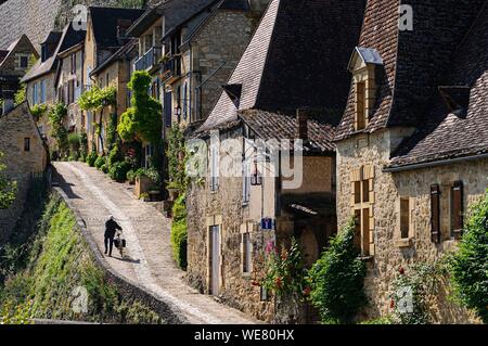 Frankreich, Dordogne, Beynac et Cazenac, mittelalterliches Dorf Stockfoto