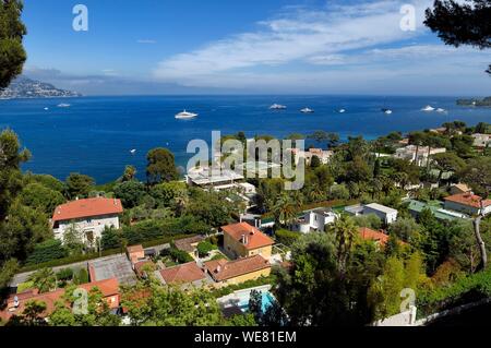 Frankreich, Alpes Maritimes, Saint Jean Cap Ferrat schöne Villen Stockfoto