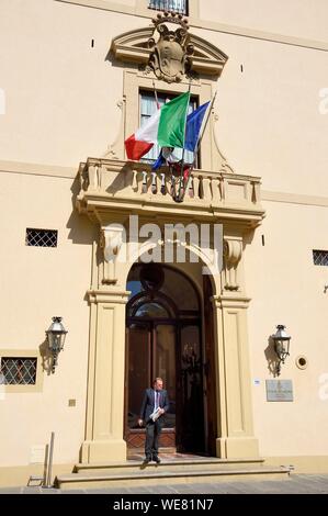 Italien, Toskana, Florenz, ein UNESCO Weltkulturerbe, Palazzo della Gherardesca, 5 Sterne palace Four Seasons Hotel Firenze, Eingang von der Straße Stockfoto