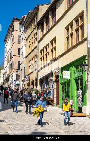 Frankreich, Rhone, Lyon, Altstadt als UNESCO-Weltkulturerbe, Les Pentes de la Croix Rousse, Montée De La Grande Côte aufgeführt Stockfoto