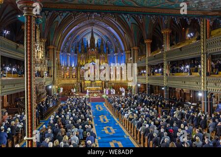 Kanada, in der Provinz Quebec, Montreal, Kathedrale Notre-Dame Basilika, Masse Stockfoto